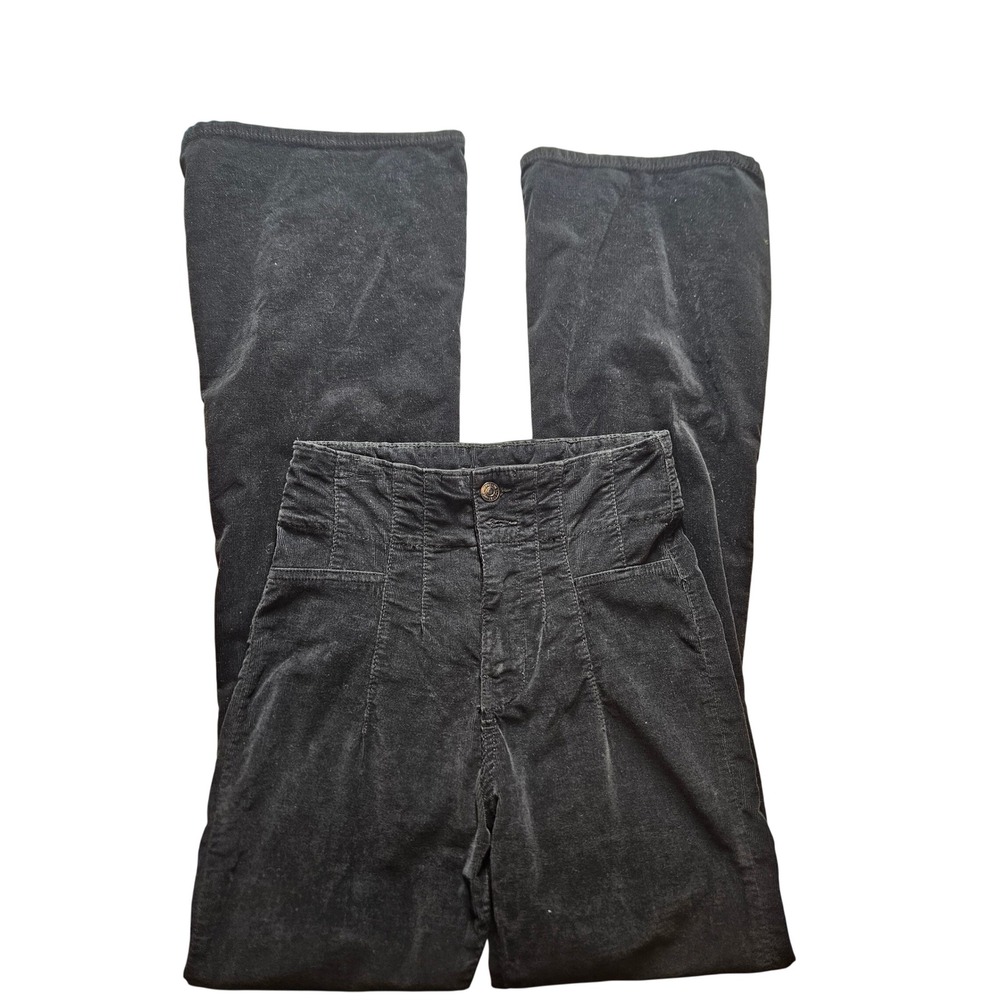 We The Free Free People Black Corduroy High Rise Flare Pants Size 26